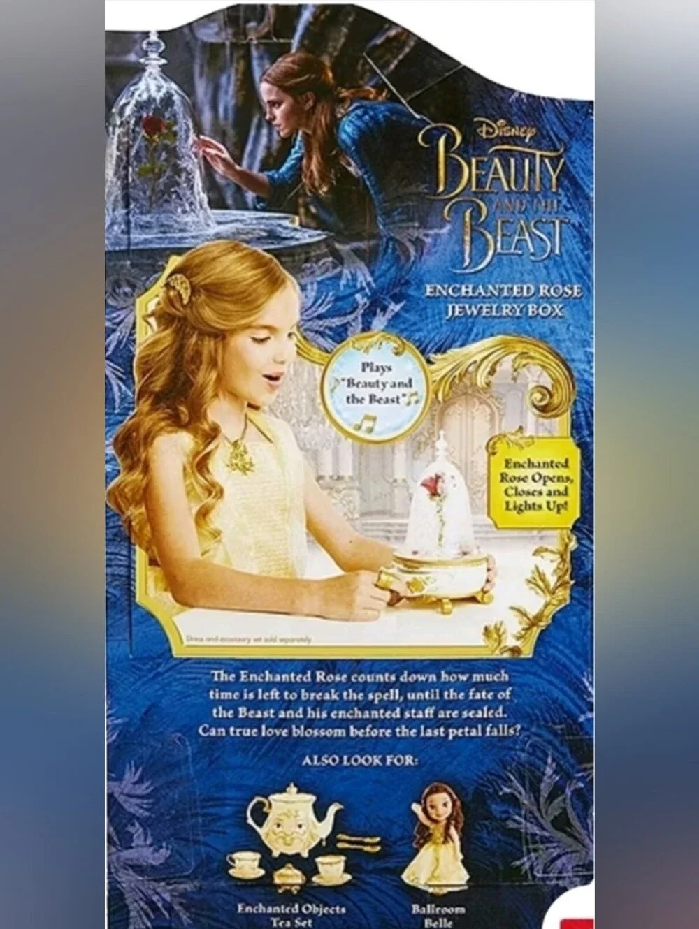 Beauty and the Beast Enchanted Rose Lighted/ Musical Jewelry Box  Disney*